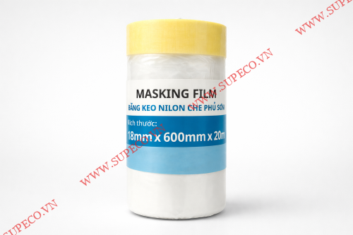 Băng dính Giấy kèm màng PE che phủ Masking Film